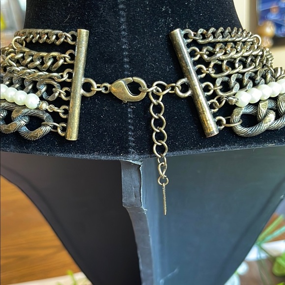 BaubleBar Gold and Cream Statement Necklace - Picture 3 of 4